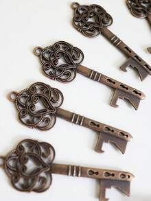 8pcs-Rose Gold/Red Copper/ Gold Bottle Opener,Wedding Favors Vintage Skeleton Key Bottle Opener,Key Bottle Openers With Escort Tag Cards And Key Chains Wedding Gifts For Guest - View 6
