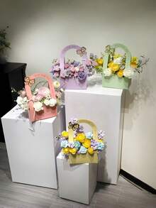 5件套花卉礼品袋、花卉礼品盒、母亲节花束盒、花卉手提袋、DIY花束包装手提袋、花卉袋、花卉包装袋、礼品袋、婚礼用品、派对用品 - 查看 7
