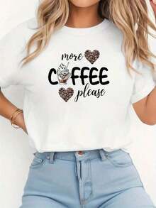 Camisetas de Arte Mexicano para Mujer, Manga Corta, Estilo Casual, ¡Atención Amantes del Café! Camiseta de manga corta con cuello redondo y estampado textual para mujer, primavera/verano. Adecuado para compras informales, regalos navideños y reuniones de amigos. Lanzamiento de Nuevo Producto. Enviado desde almacén local. Ropa navideña para mujer. Regalos para Mujeres. Camiseta de Mujer con Bonito Estampado. Discount PromotionCamiseta Algodón Familia Coordinada - Blanco - Ver 1