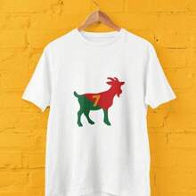 Camiseta del GOAT Ronaldo en los colores de Portugal. Camiseta de fútbol número 7, regalo para fanáticos del fútbol de Portugal. - Negro - Ver 1