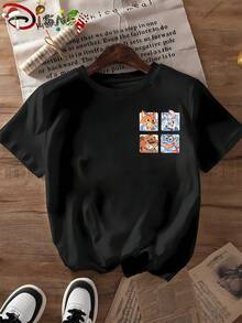 Disney Licensed Zootopia Kids T-Shirt 4-12Y – Ultra Soft 100% Cotton, Relaxed Fit, High-Quality Square Grid Print With Nick, Judy, Flash & Mr. Big – Stylish, High-Visibility Design For Daily Wear, School & Playdates – New Arrival | Express Delivery - 黑色 - 查看 2