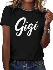 Camiseta Romántica Gigi para Mujer de Teediy, Ajuste Cómodo - Negro - Ver 1