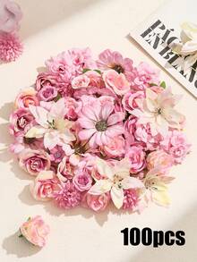 50/100pcs Artificial Flower Heads, Small/Medium/Large Fake Flowers, Mini Daisy Flowers, Suitable For Wedding Crafts, Home Decor, Party And More - Pink - View 11
