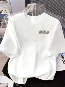 Camiseta estampada de manga corta con diseños frontales y traseros - Grupo de Damas de Honor Nupciales, estilo floral - Camiseta estampada de moda para mujer, de manga corta, para todas las estaciones, atuendo moderno, 100% Algodón. - Blanco - Ver 3
