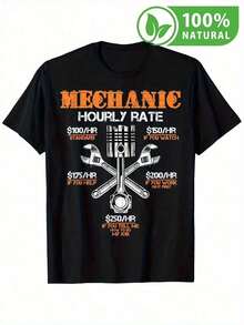 Camiseta negra divertida estampado mecánico herramienta única diseño creativo 2023 ajustada cómoda para hombre colección exclusiva estilo casual juvenil regalo perfecto técnico automotriz oficina taller gráfico original horas laborales ajustables prendas de calidad máxima atención a los detalles moda urbana moderneza garantizada - Negro - Ver 12