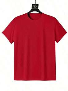 Women's Casual Leopard Print T-Shirt For Teachers - Comfortable, Round Neck, Short Sleeve With LEOPARD SPOT TEACH Design And School Team Lettering - Casual Top Suitable For Educators, Teacher's Day Gift, Activities - Spring/Summer/Autumn Clothing, Geometric Pattern, Loose Fit, Modern And Practical - Red - View 2