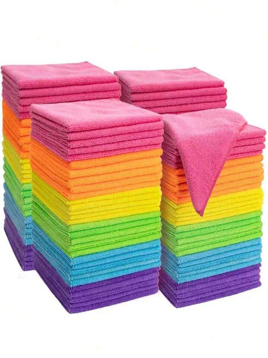 20Pcs/Pack Ultra-Soft Microfiber Cleaning Cloths, Dishwashing Cloth Household Rag Kitchen Bathroom Cleaning Towel Durable Absorbent Towel,30 Cm * 30 Cm, Random Colors, Absorbent Rags, Kitchen Cleaning Cloths, Glass Cleaning Cloths, Multi-Purpose Soft Quick-Dry Sponge Set - Kitchen Bathroom Hotel Home Cleaning - Random Color - View 1