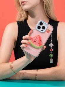 ShellaStory Cute Fashion Phone Cases Cute Funny Ugly Fashion 1pc 3D Watermelon Design Phone Case Compatible With IPhone 16 Pro Max/16 Pro Unique Korean Style Ins Creative High-End Cute Cartoon Case Compatible With IPhone 13/14/15/11/12 Waterproof Shockproof Anti-Fall Scratch Resistant Spring Birthday Gift Party - Pink - View 3