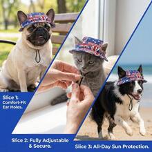 Patriot Series Pet Sunscreen Baseball Cap, Equipped With Adjustable Windproof Elastic Rope To Ensure It Is Firmly Fixed During Running, Suitable For Owners Of Dogs And Cats Of All Sizes, Suitable For Outdoor Walks And Pet Parties - 01 - View 10