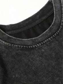 Cómoda y elegante nueva camiseta con estampado ultra natural, de manga corta, cuello redondo, corte holgado, unisex, camiseta fresca de verano, top personalizado, camiseta, ropa unisex, edición especial Tingeo, unisex. - Negro y gris - Ver 4