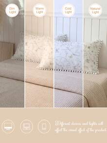 1 buah/2 buah Sarung Bantal Kasa Bergelombang Kerut Warna Putih Polos (Tanpa Isian), Nyaman dan Bernapas, Ideal untuk Penggunaan Musim Panas, Cocok untuk Penataan Kamar Tidur dan Dekorasi Rumah, Sarung Bantal Bertekstur, Tidur yang Bernapas, Perlengkapan Rumah Tangga - MultiWarna - View 5