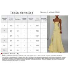 Vestido de Fiesta Tirantes Liso Primavera Elegante Sensual Estilo Europeo para Ocasiones Formales Mujer - Amarillo - Ver 8