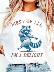 De Todos, Soy Una Delicia Camiseta Divertida de Mapache, Camiseta con Frase Sarcástica, Camiseta de Sarcasmo, Camiseta Divertida de Animal Mapache, Camiseta Gráfica con Humor - Blanco - Ver 7