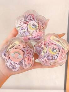 VBOOR 20pcs/Set Random Assorted Pastel Color Cute Ins Style Hollow Star, Heart, Square Hair Clips, Glossy Oily Material Accessories Suitable For Daily, Braiding, Commuting - Multicolor - View 10