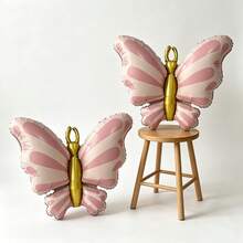 2pcs New Butterfly Foil Balloons BEE Decoration Spring Theme Insect Shaped Balloons Birthday Decoration - Pink - View 7