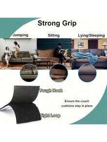 Heavy Duty Hook And Loop Roll, Double-Sided Adhesive Tape, Suitable For Home, Office, School And DIY Crafts - Multicolor - View 4