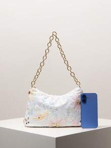 (隨機圖案) 女款單肩包、亮片包、花卉圖案、刺繡包、金屬鏈條、女款手提包、晚宴派對、派對穿搭、舞會包、舞會配件、婚禮用品、優雅女款錢包、女款禮物 - 彩色 - 查看 3