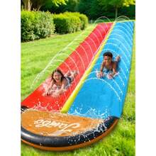 JAMBO 18 ' Double Lane Slip Splash and Slide 18x64 - 18 Multicolor - Ver 1