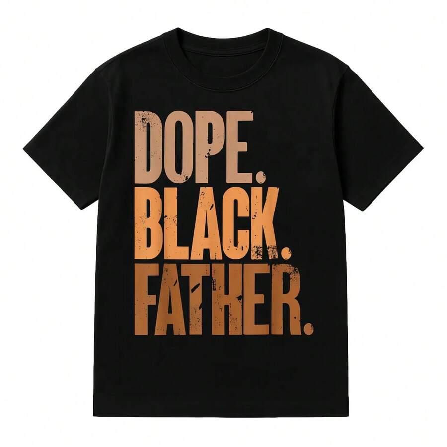 Camiseta Gráfica de Manga Corta y Cuello Redondo de Algodón para Hombre - Ropa Masculina, Camisas para Hombre, Camiseta Casual para Hombre, Regalo para el Día del Padre, vibes de verano, diversión al aire libre - Negro (Solo disponible en blanco y negro) - Ver 1