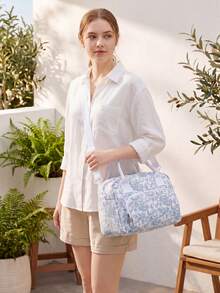 1pc Insulated Lunch Bag For Women,Lunch Tote Bag, Lunch Box Bag,Outdoor Picnic Insulated Bag,Student Thickened Cute Lunch Bag, Reusable Lunch Tote Bag, Portable Picnic Ice Bag For Work, Picnic, School Or Travel Lunch Box Bag School Supplies Stuff Accessories Bag For School School Accessories School Stuff For Traveling Waterproof Bag Insulated Lunch Bag Lunchbox - Hoa xanh - Xem 8