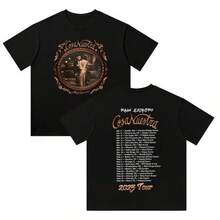 Camiseta Unisex Rauw Alejandro, Manga Corta con Impresión DTG de Doble Cara, Blanco y Negro - Negro - Ver 6