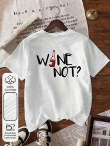 Camiseta de mujer para uso diario, 100% algodón, con estampado de letras simples, cuello redondo, manga corta, estilo casual juvenil de verano.Camiseta de mujer urbana, 100% algodón, con estampado de corazones, cuello redondo, manga corta, minimalista, de verano, color blanco.Transpirable y cómoda. - Blanco - Ver 7