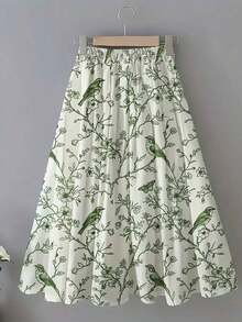 Vestido casual de mujer de longitud media con estampado, primavera/verano - Blanco - Ver 1