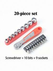 11/20/ Pcs Right Angle Ratchet Screwdriver Set, 36-Tooth Mini Ratchet Wrench With Magnetic Offset Screwdriver, CR-V Steel Precision Repair Tool For Tight & Narrow Spaces, Universal For Home/Car/Mechanical Maintenance - 2-piece Set - View 11