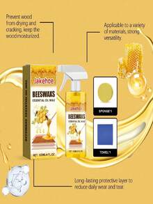 Beeswax Spray, Wood Polish Spray, Beeswax Furniture Polish, Wood Wax Spray, Furniture Polish Spray, Liquid Beeswax, Spray Wax For Wood, Natural Wood Polish, Wood Care Spray, Multi Surface Wood Cleaner Beeswax Wood Polish Spray. Natural Furniture Polish Nourishes Wood Prevents Drying Cracking Fading. Restores Luster Shine Enhances Grain No Buffing Quick Dry. Suitable For Antique Cabinet Table Chair Oak Walnut All Wood Types. Easy Spray Application. - Multiple Forms - View 8