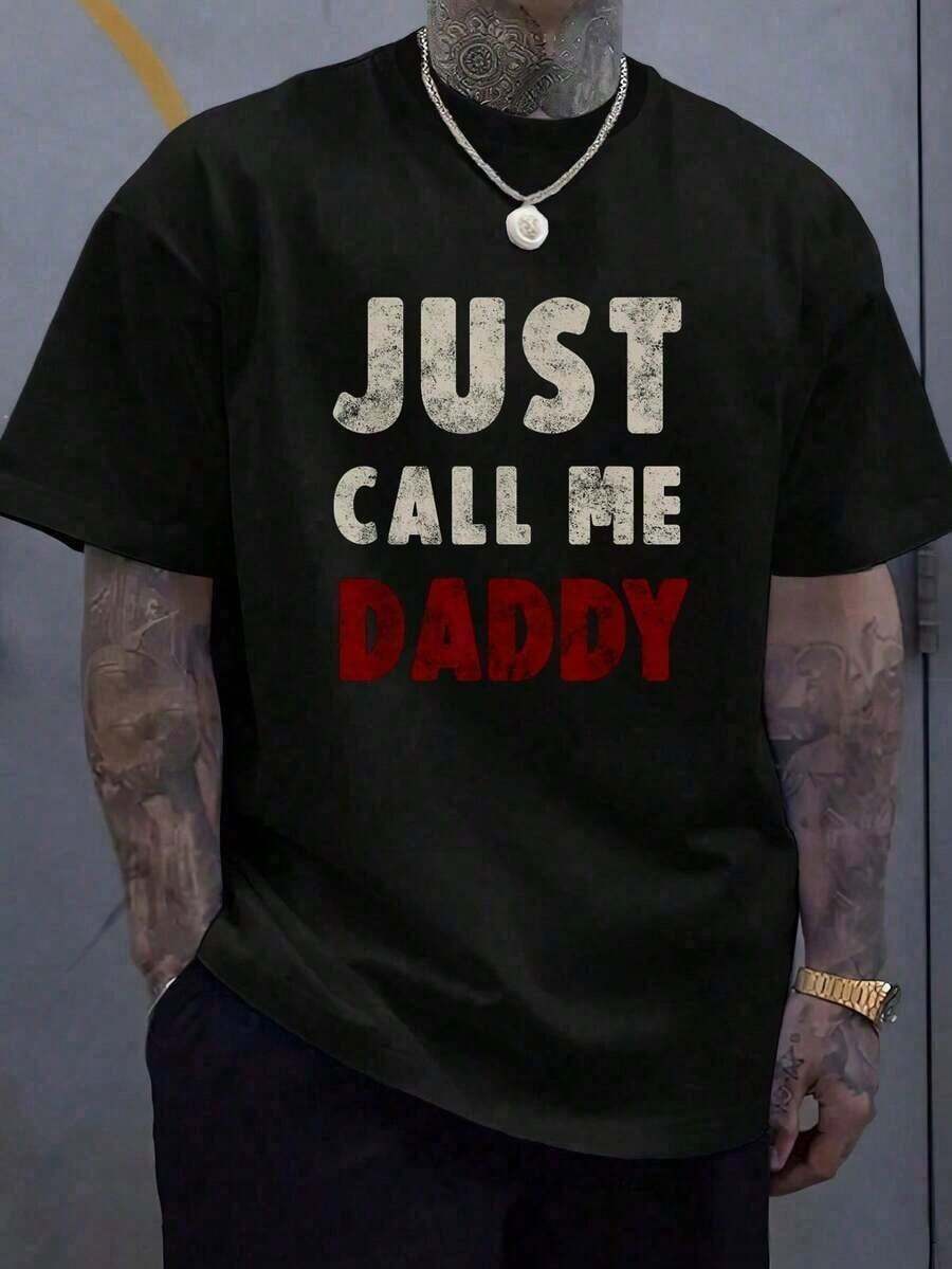 Solo Llámame Papá, Camiseta para el Día del Padre, Camiseta para Padre o Abuelo, Camiseta con Estampado Gráfico para Hombre, Camiseta Casual de Manga Corta para Hombre de Verano - Negro - Ver 1
