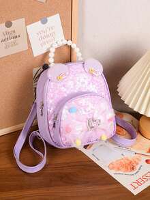 Dieser neue 1 Stück Pailletten-Rucksack hat eine Schleifenverzierung, ein lässiges aber stilvolles Design, einen Reißverschluss und verstellbare Schultergurte. Perfekt für den täglichen Gebrauch, Reisen und Einkaufen, er hält Ihre Essentials leicht. Ein vielseitiges Stück, dieser Modeliebhaber passt zu verschiedenen Stilen und Anlässen, wodurch er sehr anpassungsfähig ist. Er eignet sich auch hervorragend als Geschenk für Freunde. - Verschiedenfarbig - Übersicht 4