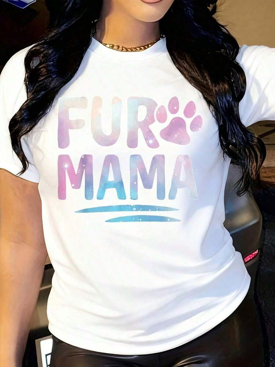 Camiseta de Mujer Y2K con Estampado de Pata y Hueso para Amantes de Mascotas - 100% Casual, Cuello Redondo, Ajuste Cómodo para Todas las Temporadas, Lavable a Máquina, Diseño con Letras de Pata y Hueso, Ideal para Eventos Temáticos y Atuendos Casuales Adecuado como regalo. playera de mujer. blusas>elegantes. boho chic,Top de mujer suave, transpirable y cómodo, ideal para primavera, verano y otoño, perfecto para vacaciones, viajes y uso diario. - Blanco - Ver 1