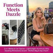 1pc Rhinestone Bottle Opener, 2-In-1 Can/Bottle Opener, 7 Color Options, Daily Use, Holiday Gift, Bag Charm, Bottle/Can Opener, Mini Wedding Favor, Bottle Opener Keychain, Birthday Gift, Retail Promotion, Compatible With Shopping Cart Anti-Theft Chain, Shopping And Daily Use - Multiple Styles - View 11