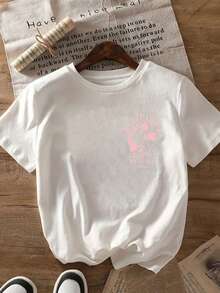 Camiseta de manga corta con estampado frontal y trasero, DELICIOUS GOOD ROUTINE, camiseta casual de moda para mujer con temática de verano, top casual de manga corta y cuello redondo, adecuada para verano y primavera, ropa de mujer 100% algodón. - Blanco - Ver 2
