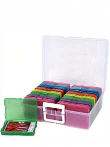 1pc Transparent Compartment Storage Box, Suitable For Storing Photos, Books And Clothes, Lightweight Design For Easy Carrying, Great For Apartment And Dorm Use - Rectangular - View 8