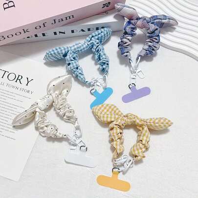 1 chiếc dây đeo điện thoại co giãn hình nơ, đa năng dùng cho ốp điện thoại/tai nghe, phụ kiện trang trí túi xách.