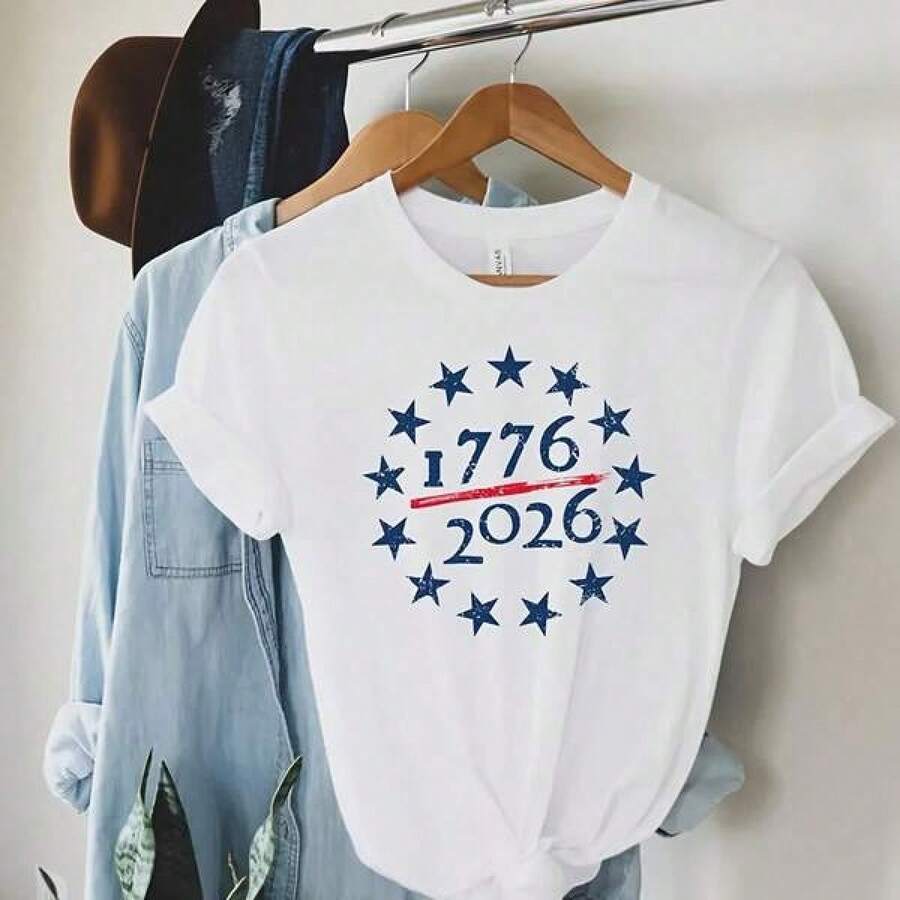 Camiseta Estilo UrbanoAmerican 250 Shirt, USA 250th Anniversary Shirt, Semiquincentennial Celebration Shirt, 1776-2026, July 4th Tee, Betsy Ross Vintage Flag,Camiseta informal negra de cuello redondo para hombre, camisas para niños, ropa para niñas, conjuntos de chicas de televisión, conjuntos a juego para madre e hija, adecuados para regalos de San Valentín, unisex - Blanco - Ver 1