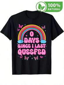 Playera Unisex Divertida y Colorida con Arcoíris y Mariposas Ideal para Regalar Estilo Casual Juvenil Calidad Algodón Perfecta para Fiestas y Reuniones - Negro - Ver 12