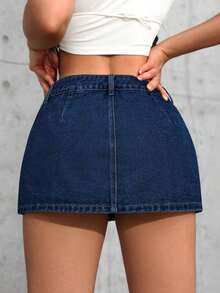 Tall Minifalda vaquera ultracorta, de moda para el verano - Rosa - Ver 8