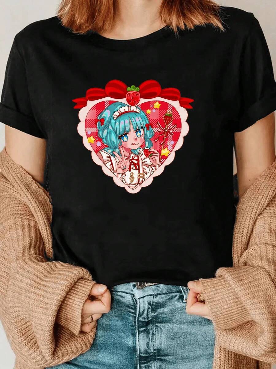 An Elegant Women's T-Shirt For Spring And Summer With A Striking White NELLY Print On The Top And A Grid Of "B Women's T-Shirts". - 黑色 17 - 查看 1