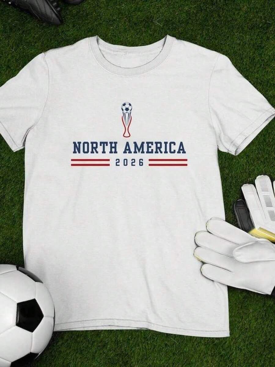 Camiseta de fútbol 2026, camiseta para el Día del Partido del Campeonato Internacional de Fútbol de EE. UU., camiseta de la Copa de Naciones con orgullo futbolístico, camiseta unisex - Negro - Ver 1