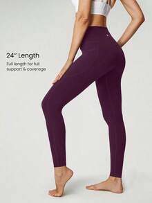 2026 GLOWMODE Featherfit™ High-Waisted Leggings With 24" Side Pocket - 櫻桃尾巴 - 查看 2