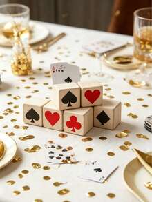 4pcs Set: Poker Theme Party Decorations - Party Decorations, Birthday Backdrop, Dance Decorations, Photo Props, Party Gift Boxes, Gift Wrapping Supplies, Candy Boxes, Tabletop Decor, Party Favors - Playing Card Patterns - View 7