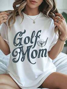 Camiseta 100% "Golf Mom" para Mujer, Casual, de Talla Grande, con Diseño Gráfico, para Amantes del Golf, Idea de Regalo para el Día de la Madre, Ropa de Verano, Conjuntos de Pascua para Mujer, Conjuntos de Regalo para el Día de la Madre, Ropa para la Copa del Mundo, Conjunto para Fiesta de Fútbol, Conjunto para Día de Partido, Camiseta Unisex de Fútbol de Talla Grande de EE. UU., Conjuntos de Verano para Mujer. blusa casual mujer  playeras de mujer algodon - Negro - Ver 7