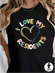 Camiseta única I Love My Residents diseño colorido y moderno ideal para mostrar tu amor por tu comunidad y estilo urbano perfecto para la cultura y2k en México disfruta de la comodidad y el estilo casual con esta prenda exclusiva ideal para cualquier ocasión SAM1 - Negro - Ver 1