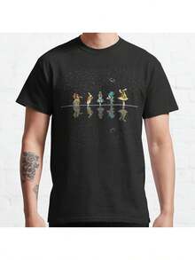 Wonderland Noche Estrellada Unisex Ropa Casual, Camisa Estilo Retro, Camisa de Ajuste Cómodo, Tejido Duradero, Outfit Diario, Diseño Clásico, Material Suave, Camiseta Estampada, Ropa para Adultos - Negro - Ver 1