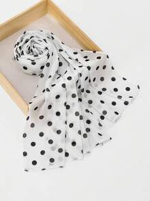 1pc 2026 Women's Polka Dot Casual Versatile Scarf, Lightweight Breathable Hijab Headscarf, Suitable For All Seasons - Multicolor - View 7