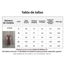 Vestido de gran falda con escote V cintura ajustada y volantes elegante y casual - Morado - Ver 6