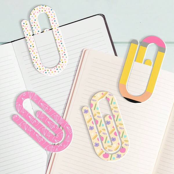4 Giant Paperclips, Suitable As A Back-To-School Gift, Teacher Appreciation Gift, Office And Study Supplies For Book Lovers, Acrylic Bookmark Teacher Gift, Year-End Gift, Giant Paperclips Suitable For Teachers, Year-End Gift, Unique Bookmark, Sturdy Paper Fastener, High-Quality Acrylic, Innovative Bookmark, Functional Stationery, Office Staff, Student Supplies