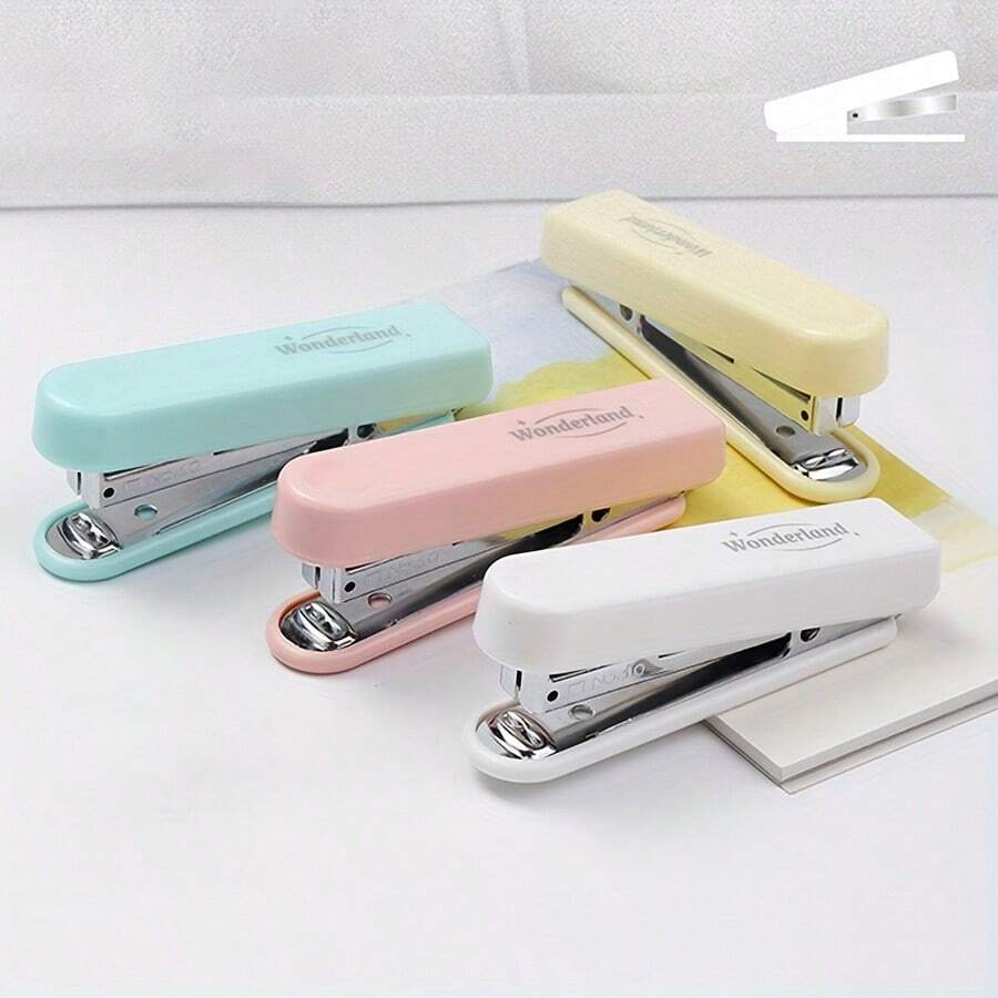 1pc Mini Stapler With Remover - Manual Operation, Stainless Steel Material, Portable, Suitable For Paper Binding And Stapling In School And Office - Single Piece - View 1